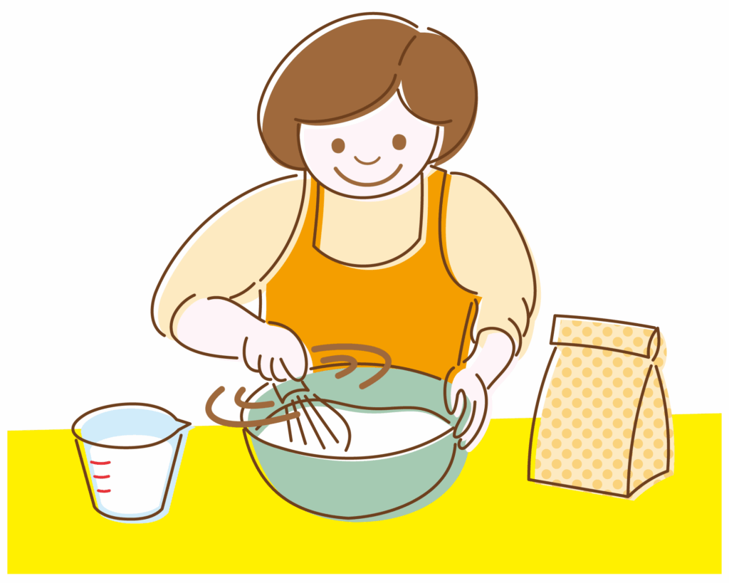 料理をする女性のイラスト